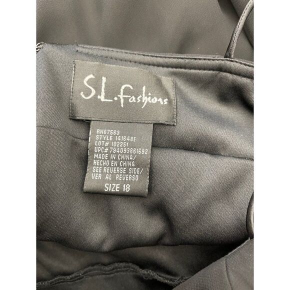 S.L. Fashions Black Halter Dress Size 18 - Picture 10 of 10